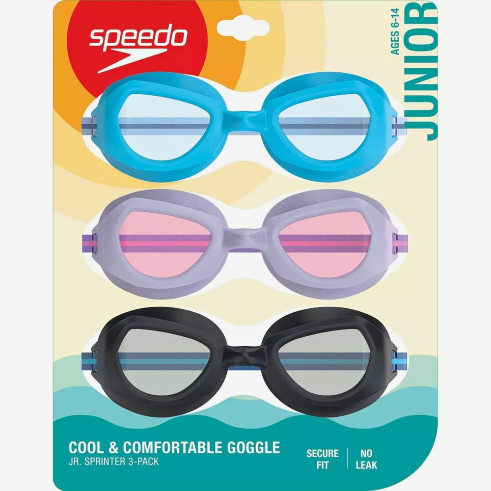 Speedo Junior JR. Sprinter 3-Pack Swim Goggles Set MPN 80640810770